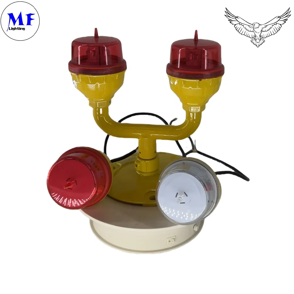 Đèn cản hàng không LED IP66 chống nước Đỏ Trắng hai đầu Ứng dụng tích hợp pin ảnh Đèn cản hàng không Đèn cảnh báo LED cường độ thấp 1