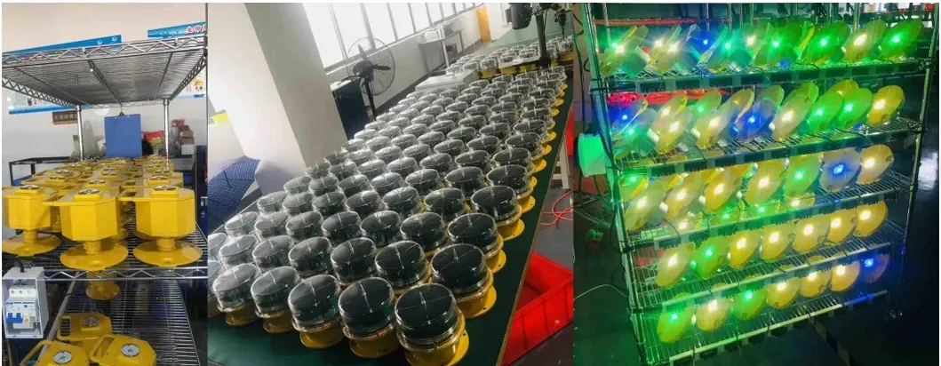 Đèn cản hàng không LED IP66 chống nước Đỏ Trắng hai đầu Ứng dụng tích hợp pin ảnh Đèn cản hàng không Đèn cảnh báo LED cường độ thấp 5