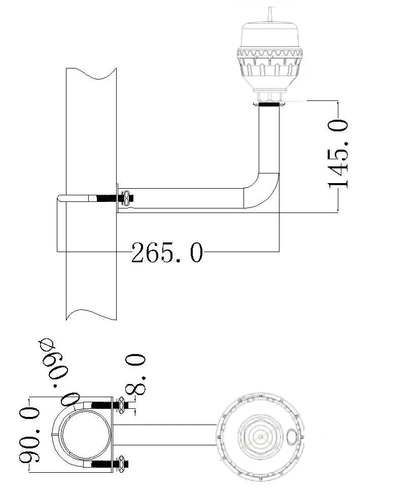 Đèn cản hàng không LED IP66 chống nước Đỏ Trắng hai đầu Ứng dụng tích hợp pin ảnh Đèn cản hàng không Đèn cảnh báo LED cường độ thấp 7