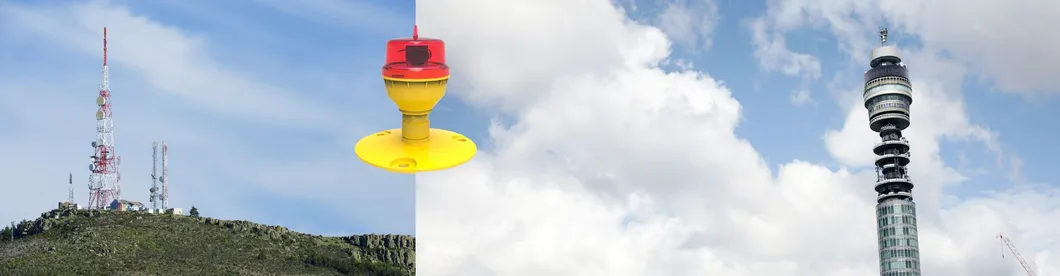Đèn cản hàng không LED IP66 chống nước Đỏ Trắng hai đầu Ứng dụng tích hợp pin ảnh Đèn cản hàng không Đèn cảnh báo LED cường độ thấp 9