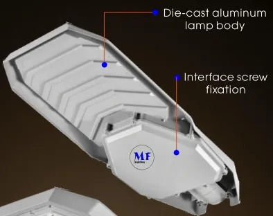 Đèn LED Mặt trời vườn đường phố Đèn tường nhôm Kiểm soát nước 200W IP65 Ik08 Đường đi công viên nhỏ gọn 3