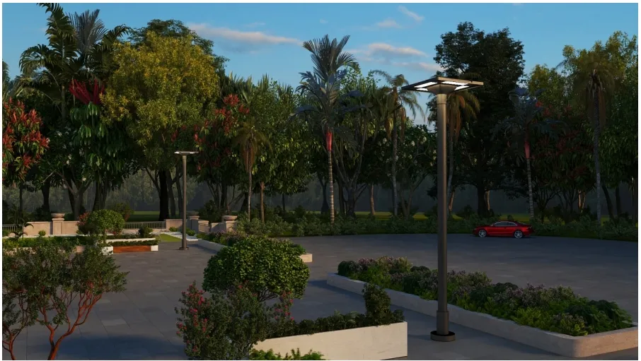 Đèn đường LED năng lượng mặt trời sân vườn chống nước 40W IP65 Ik08 Công viên Đường đi Bộ vỉa hè Trường học Sân 7