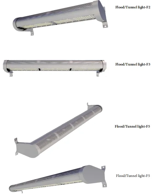 Đèn LED sân vườn bằng nhôm. Cực chống thấm nước, lắp đặt nhanh IP66 IK10 Đèn pha đường cao tốc, ngầm, kho, hầm mỏ, đường hầm 4