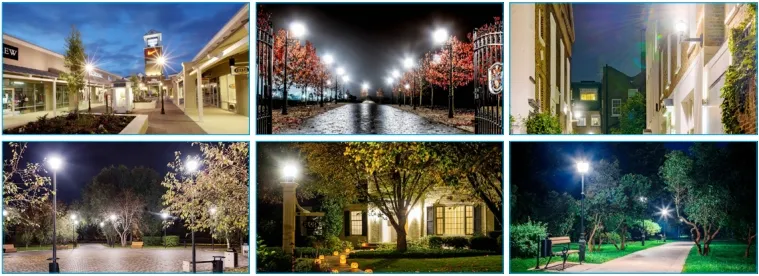 Đèn LED sân vườn điều chỉnh được chống sốc IP65 48/64/80W Chống nước 130lm/W Đèn lồng Đen và Trắng 8