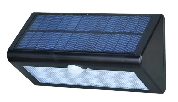 Đèn tường năng lượng mặt trời LED hiện đại, mới lạ, thông minh, đơn giản, pin lithium, tinh thể đơn, màu đen, năng lượng mặt trời, IP66, chống thấm nước, đúc 0