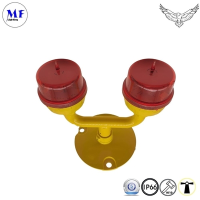 Red Aeronautical LED Aviation Obstruction Light For Marking Obstacles Below 45 Meters With Yellow Color And Aluminum