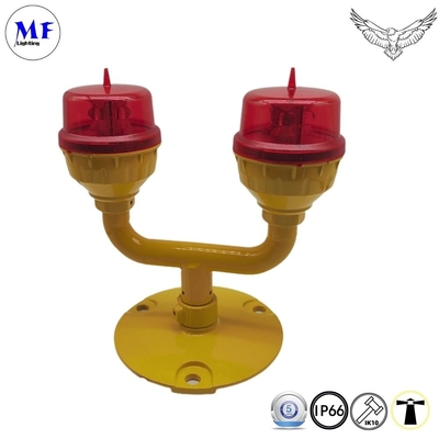 Red Aeronautical LED Aviation Obstruction Light For Marking Obstacles Below 45 Meters With Yellow Color And Aluminum
