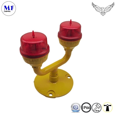 Red Aeronautical LED Aviation Obstruction Light For Marking Obstacles Below 45 Meters With Yellow Color And Aluminum