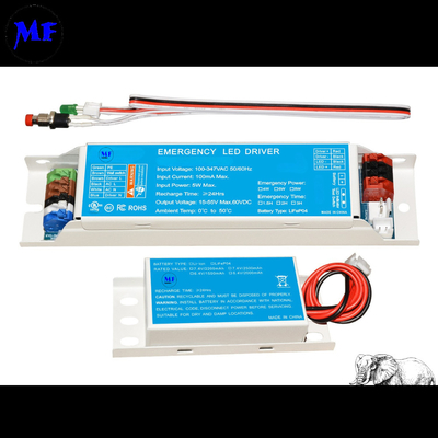 Powerpack Panic Light Ballast Emergency LED Driver 2000-Cycle 4W Wide-Voltage 100-347VAC Smart-Protected LiFePO4 with Auto-Test 5-Year Warranty