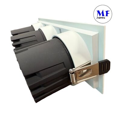 Factory Price Recessed Square LED Spotlight Triple Heads IP20 Anti-GlareDimmable Down Light by TRIAC 0-10V DALI-2 DT6 DT8 for Commercial Project