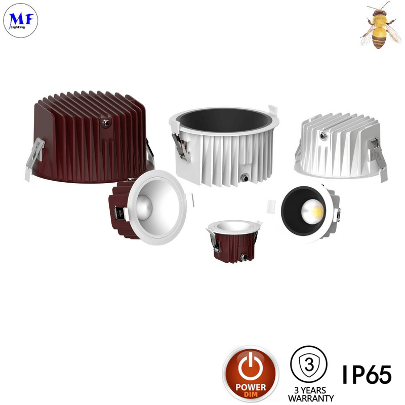 High Power COB LED Down Light Dimable 15W 30W 5 Inch 60W 8 Inch Bathroom Recessed Ceiling Downlight IP65 Waterproof Spot