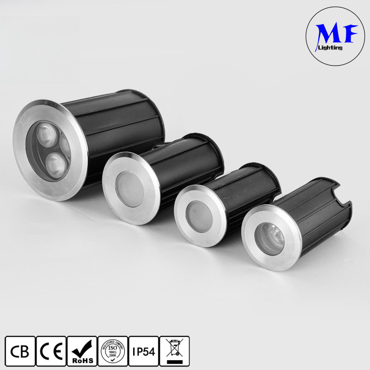 Factroty Price RGB 3W Underwater Inground Spot Light LED Lights Swimming Pool Light IP68 316SS Stainless Steel  Dia 52mm