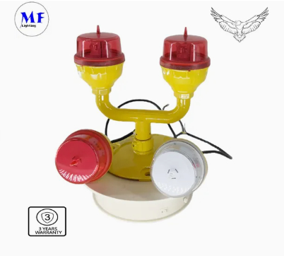 Đèn cản hàng không LED IP66 chống nước Đỏ Trắng hai đầu Ứng dụng tích hợp pin ảnh Đèn cản hàng không Đèn cảnh báo LED cường độ thấp