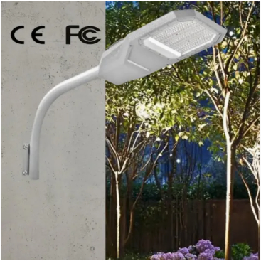Đèn LED Mặt trời vườn đường phố Đèn tường nhôm Kiểm soát nước 200W IP65 Ik08 Đường đi công viên nhỏ gọn