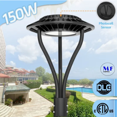 Đèn LED sân vườn có thể điều chỉnh chống ẩm IP65 150W Chống nước 140lm/W Đen Cổ tích Sân cỏ Đỉnh cột