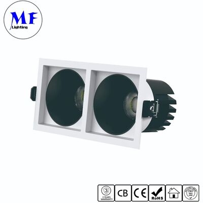 Giá nhà máy hai đầu chống chớp hình vuông LED Down Light IP20 với TRIAC 0-10V DALI-2 DT6 DT8 Đèn chiếu trần thấm