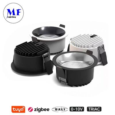 Đèn LED âm trần 10W 160lm/W Triac /0-10V/Dali-2 có thể điều chỉnh độ sáng CRI9 Góc chùm rộng 120° Đèn LED âm trần chống chói 8 inch/10 inch cho không gian thương mại