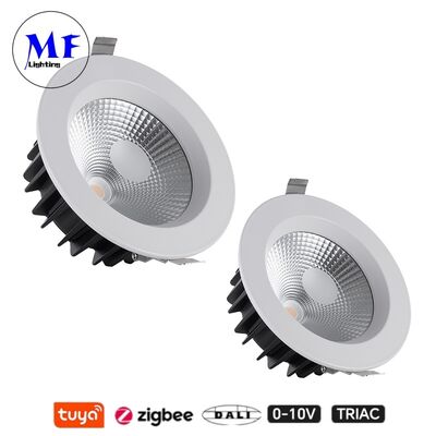 Đèn LED Spot Down Light 35W 100lm/W Chống chói CCT Điều chỉnh CRI90 Triac /0-10V/Dali-2/Tuya Zigbee Dimmable Góc chiếu 60° COB âm trần cho các địa điểm thương mại và dân cư