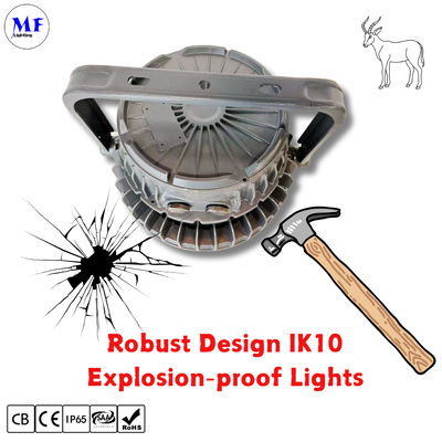Đèn LED Highbay ATEX Chống Nổ UFO Khu vực 1 Khu vực 2 Dim 200W 300W 400W IP66 Ik10 Nhà máy Thép Rượu Dầu Khí Công nghiệp Khắc nghiệt