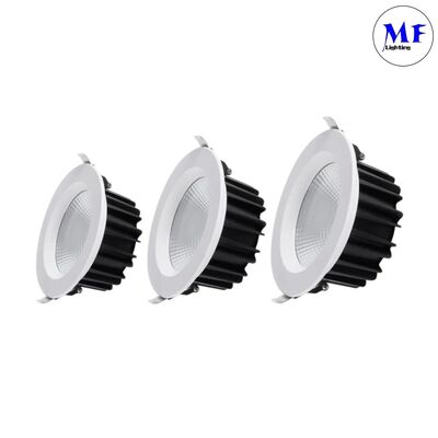 Đèn âm trần LED COB 5W/7W/10W/12W/15W/20W/25W/30W/35W/40W/45W/50W, có thể điều chỉnh CCT, làm mờ thông minh Dali Triac 0-10V, góc chiếu 60 độ, vỏ nhôm