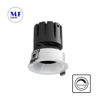Ống kính quang học đèn LED âm trần chống chói COB, góc chùm 15-55°, chiếu sáng điều chỉnh 0-30°, đèn chiếu sáng âm trần DIP 110Vac 5CCT & có thể điều chỉnh độ sáng 200-240VAC